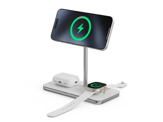 3-in-1 Qi2 Wireless Charging Stand White