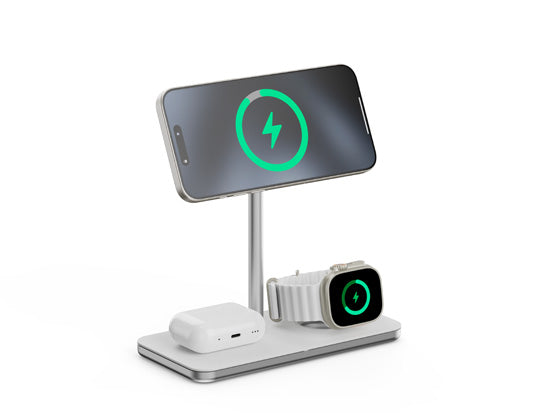 3-in-1 Qi2 Wireless Charging Stand White