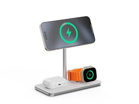 3-in-1 Qi2 Wireless Charging Stand White