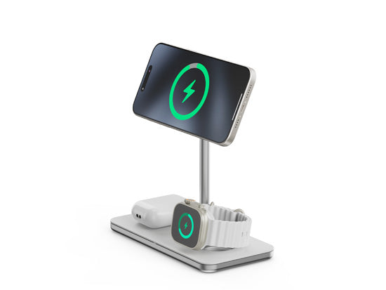 3-in-1 Qi2 Wireless Charging Stand White
