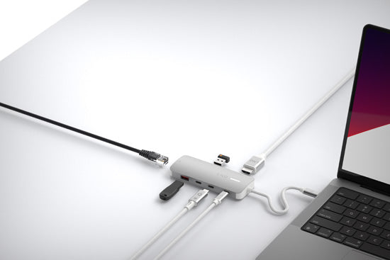 8-in-1 8K PRO USB-C Multiport Hub 140W Grey/White