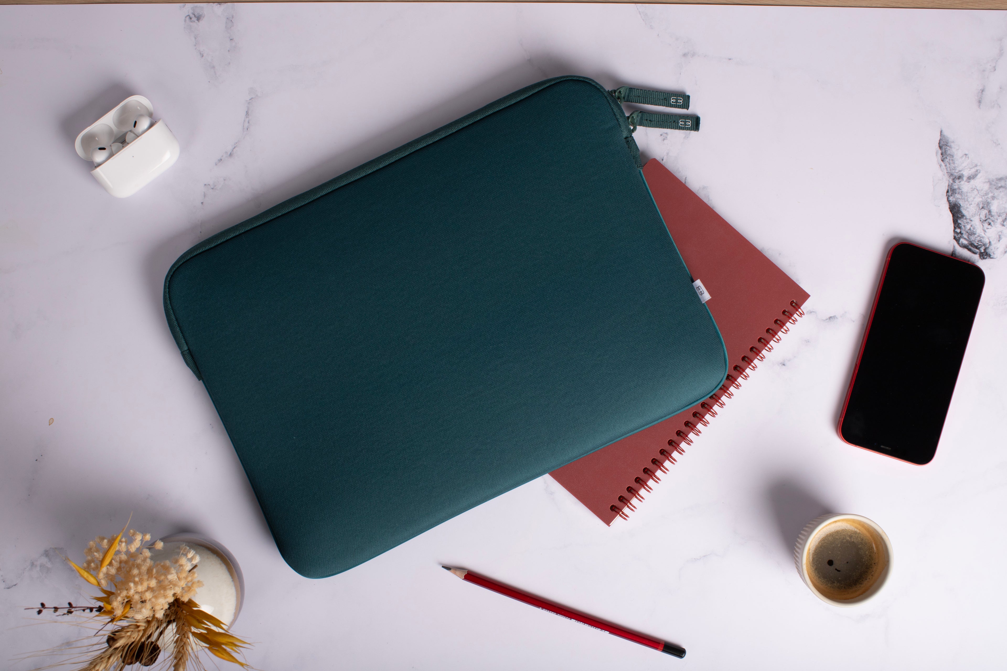 Sleeve MacBook Air 15 Basics ²Life Green/White