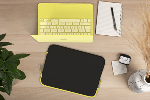MacBook NEO Basics²Life Perfect Fit Sleeve Black / Lemon