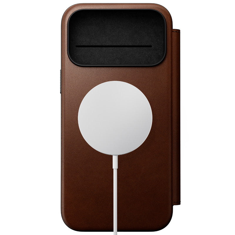 Modern Leather Folio iPhone 18 Pro Max Rustic Brown