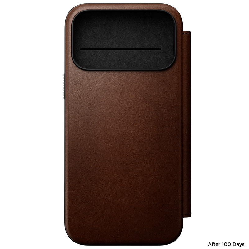 Modern Leather Folio iPhone 18 Pro Max Rustic Brown