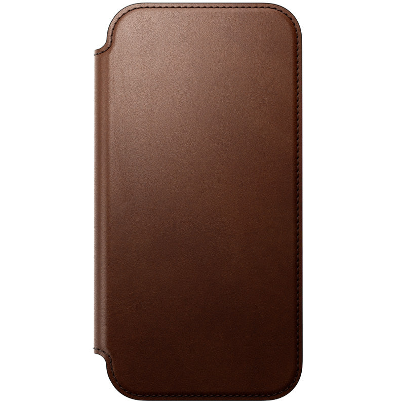 Modern Leather Folio iPhone 18 Pro Max Rustic Brown