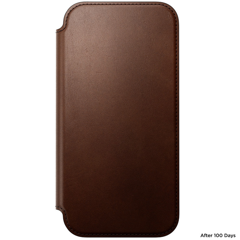 Modern Leather Folio iPhone 18 Pro Max Rustic Brown