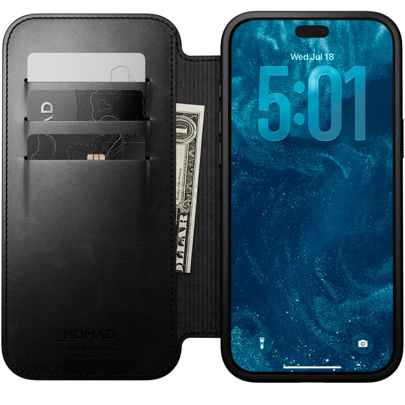 Leather Folio Modern Horween iPhone 18 Pro Max / 17 Pro Max Black