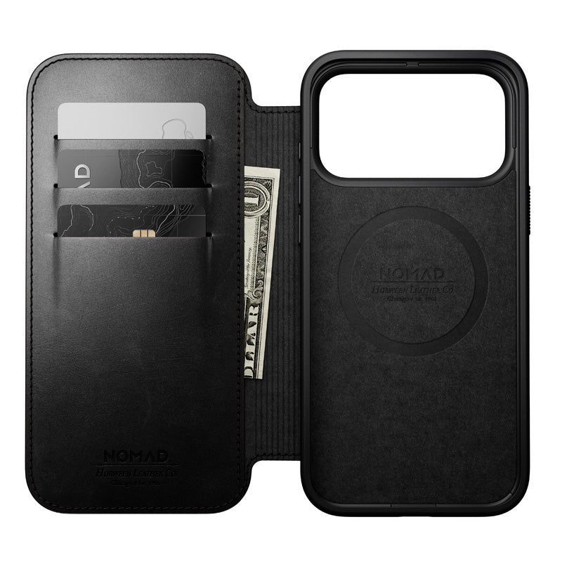 Leather Folio Modern Horween iPhone 18 Pro Max / 17 Pro Max Black