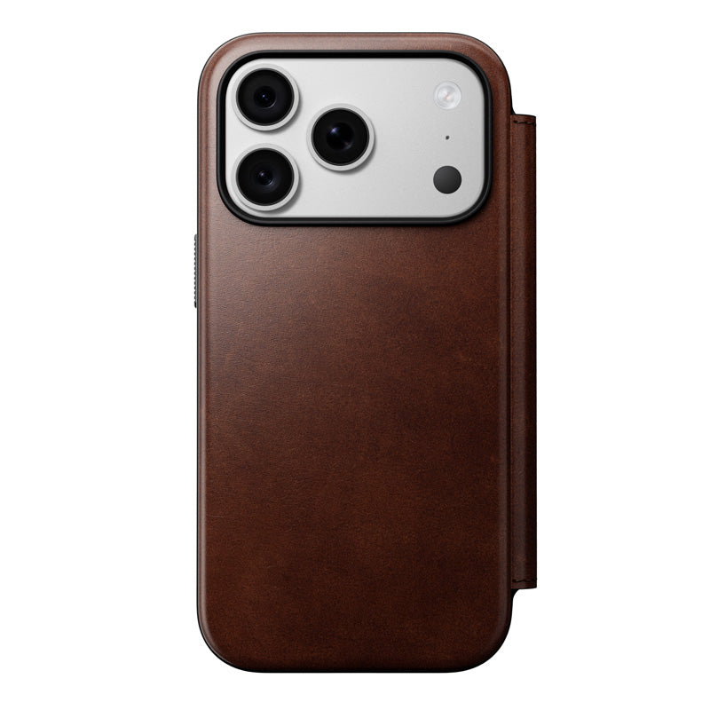 Leather Folio Modern Horween iPhone 18 Pro / 17 Pro Rustic Brown