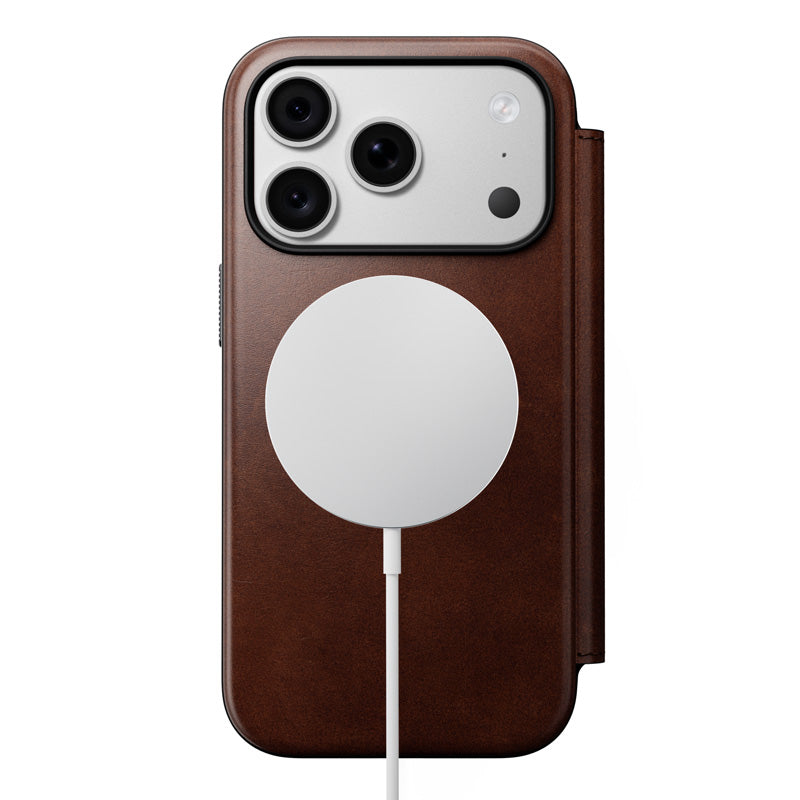Leather Folio Modern Horween iPhone 18 Pro / 17 Pro Rustic Brown