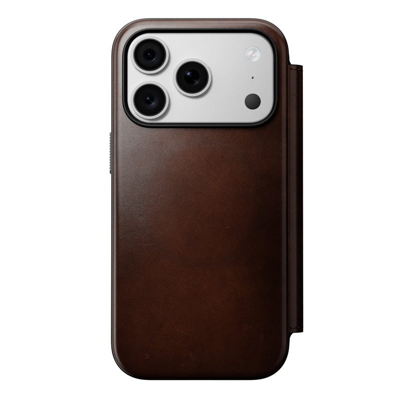 Leather Folio Modern Horween iPhone 18 Pro / 17 Pro Rustic Brown