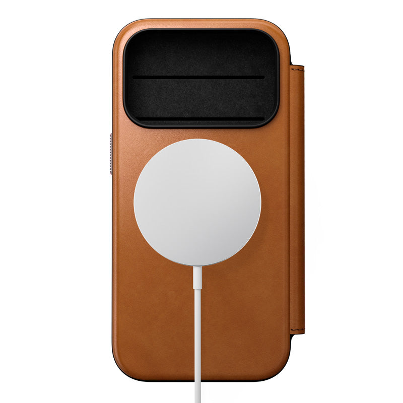 Modern Leather Folio iPhone 18 Pro English Tan