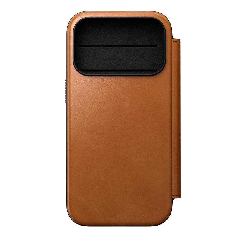 Modern Leather Folio iPhone 18 Pro English Tan
