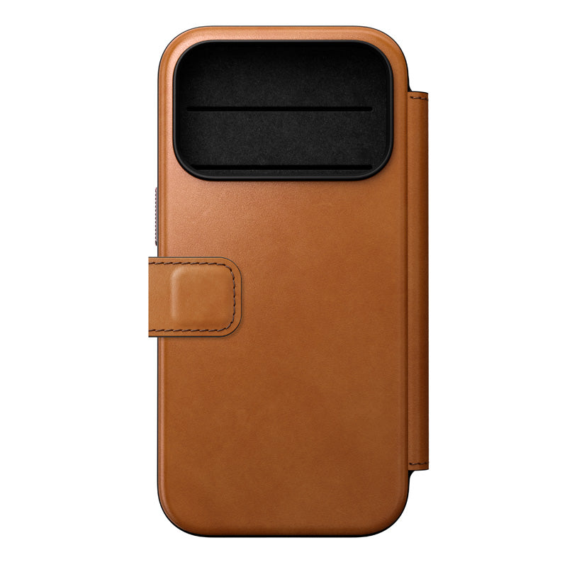 Modern Leather Folio iPhone 18 Pro English Tan
