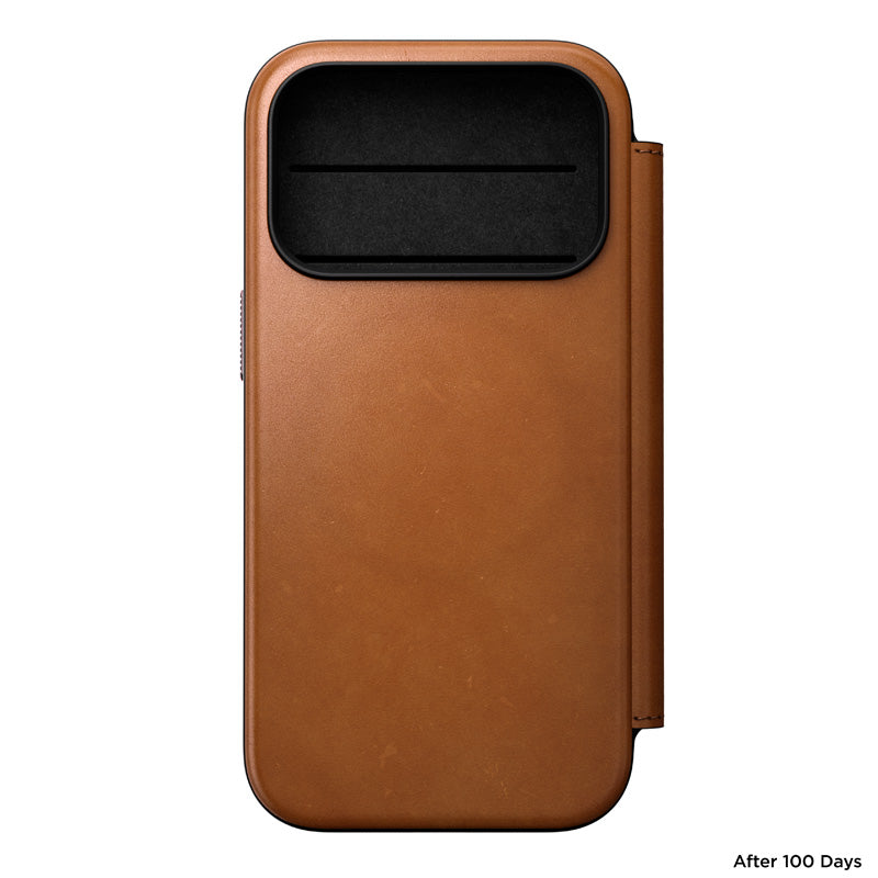 Modern Leather Folio iPhone 18 Pro English Tan