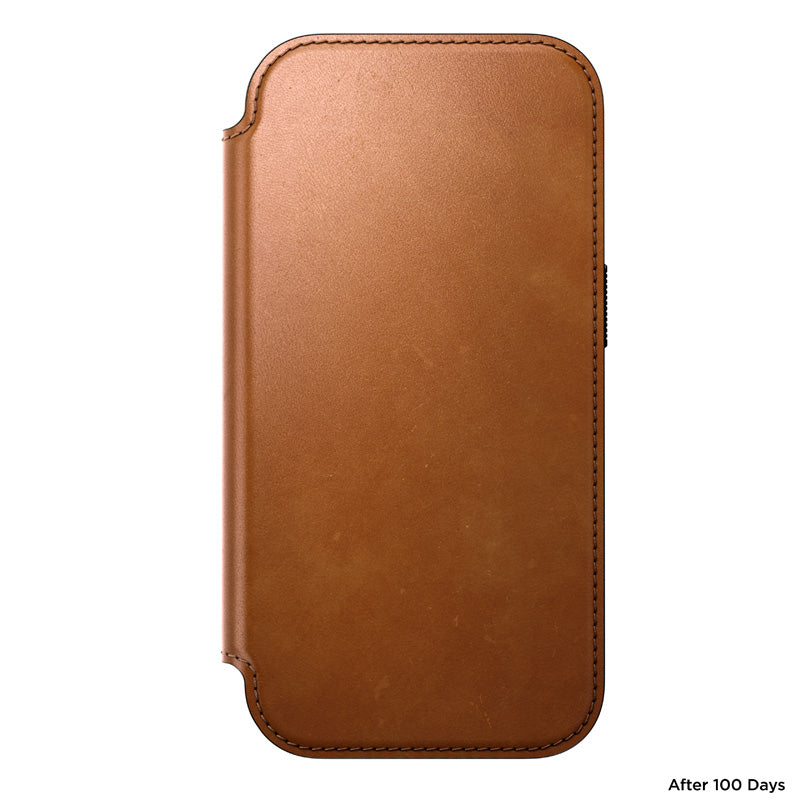 Modern Leather Folio iPhone 18 Pro English Tan