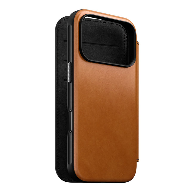 Modern Leather Folio iPhone 18 Pro English Tan
