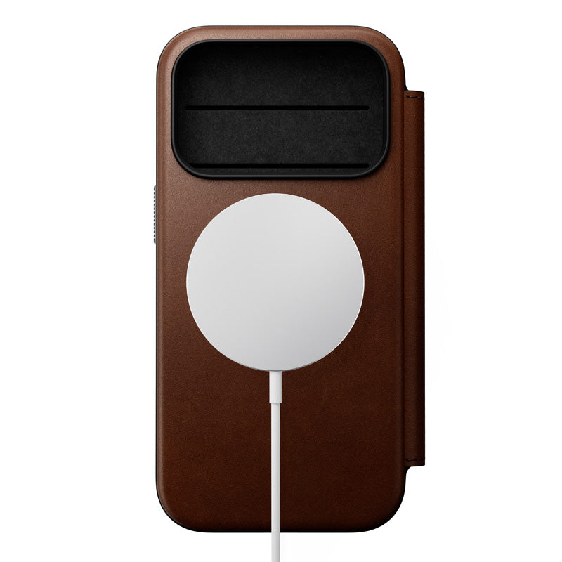 Modern Leather Folio iPhone 18 Pro Rustic Brown