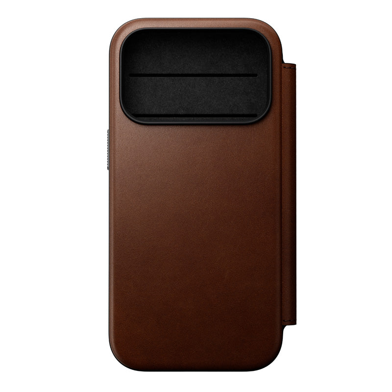Modern Leather Folio iPhone 18 Pro Rustic Brown