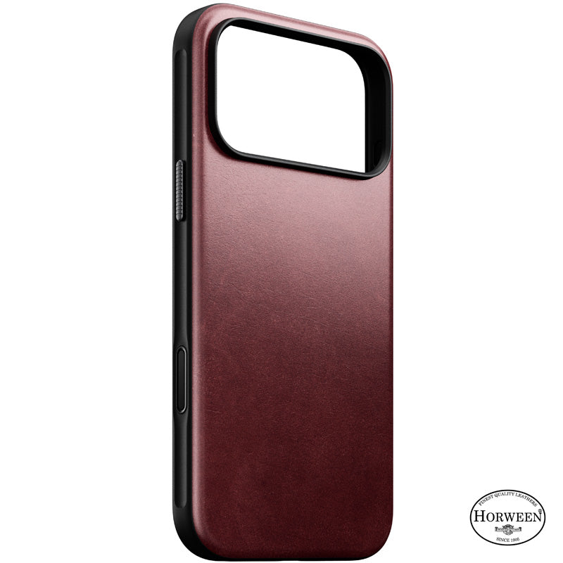 Modern Horween Leather Case 18 Pro Max Burgundy
