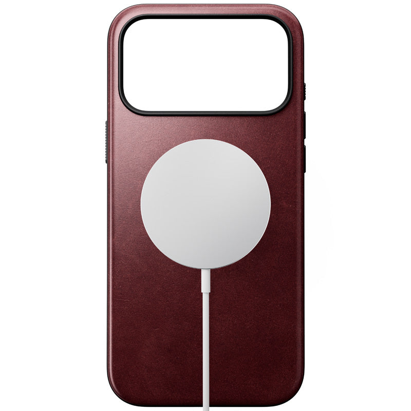Modern Horween Leather Case 18 Pro Max Burgundy