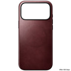 Modern Horween Leather Case 18 Pro Max Burgundy