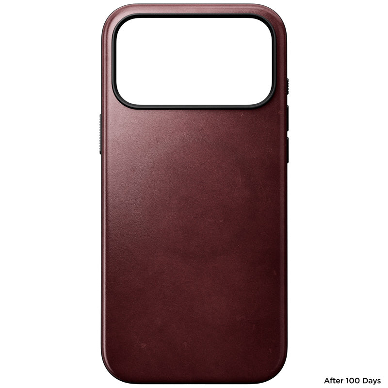 Modern Horween Leather Case 18 Pro Max Burgundy