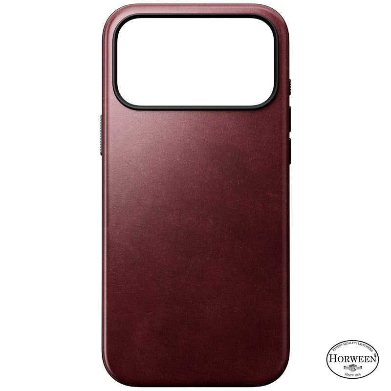 Modern Horween Leather Case 18 Pro Max Burgundy