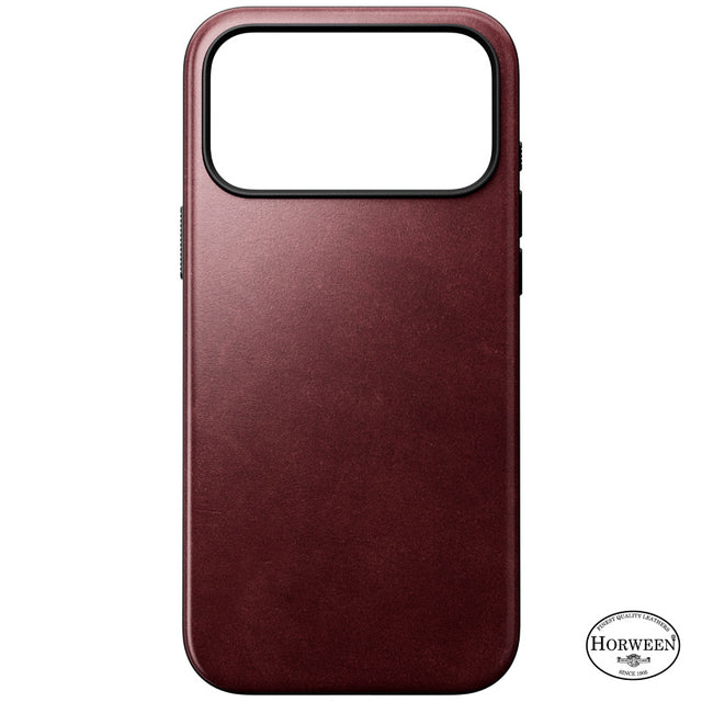Modern Horween Leather Case 18 Pro Max Burgundy