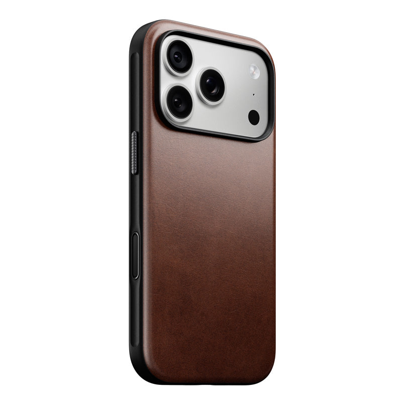 Modern Horween Leather Case iPhone 18 Pro / 17 Pro Rustic Brown