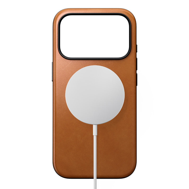 Modern Leather Case iPhone 18 Pro English Tan