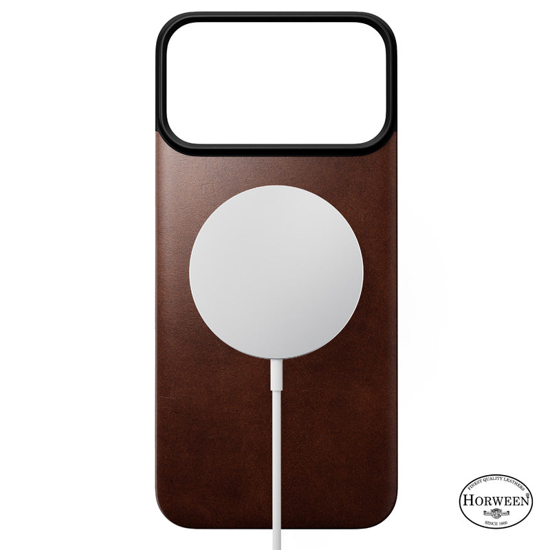 Magnetic Leather Back case Horween iPhone 18 Pro Max Rustic Brown
