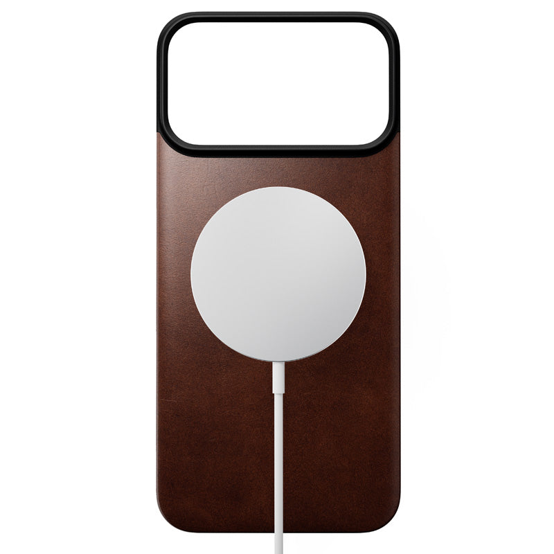 Magnetic Leather Back case Horween iPhone 18 Pro Max Rustic Brown