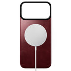 Magnetic Leather Back case Horween iPhone 18 Pro Max Burgundy