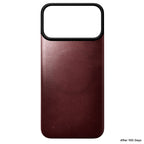 Magnetic Leather Back case Horween iPhone 18 Pro Max Burgundy