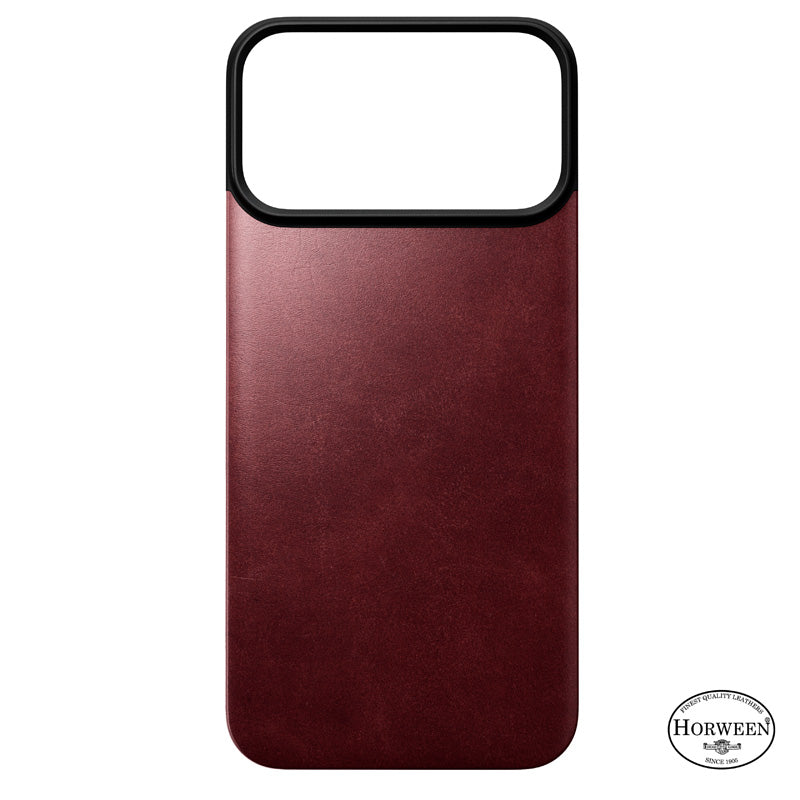Magnetic Leather Back case Horween iPhone 18 Pro Max Burgundy