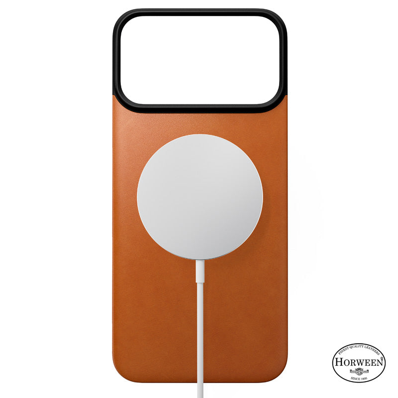 Magnetic Leather Back case Horween iPhone 18 Pro Max Saddle