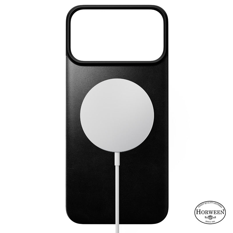Magnetic Leather Back case Horween iPhone 18 Pro Max Black