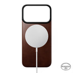 Magnetic Leather Back case Horween iPhone 18 Pro Rustic Brown