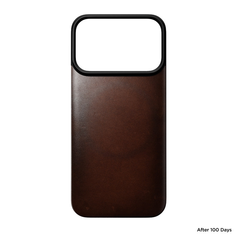Magnetic Leather Back case Horween iPhone 18 Pro Rustic Brown