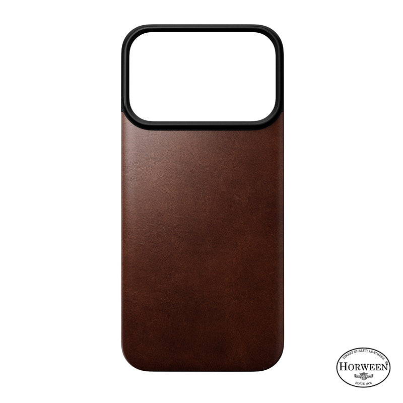 Magnetic Leather Back case Horween iPhone 18 Pro Rustic Brown