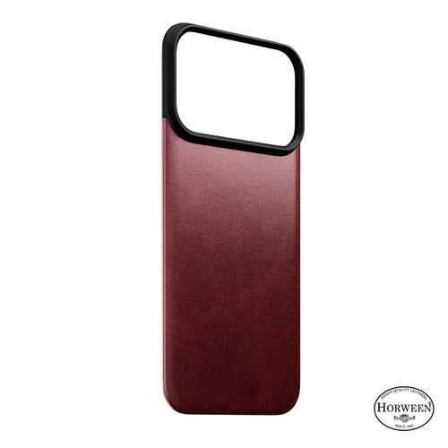 Magnetic Leather Back case Horween iPhone 18 Pro Burgundy