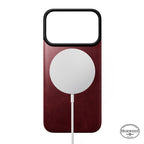 Magnetic Leather Back case Horween iPhone 18 Pro Burgundy
