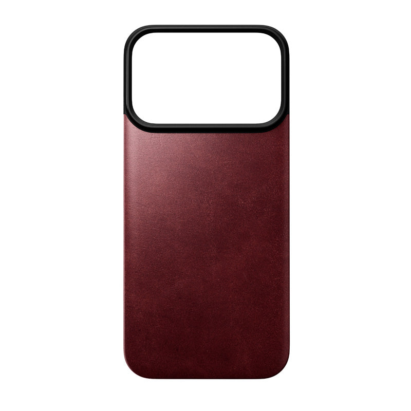 Magnetic Leather Back case Horween iPhone 18 Pro Burgundy