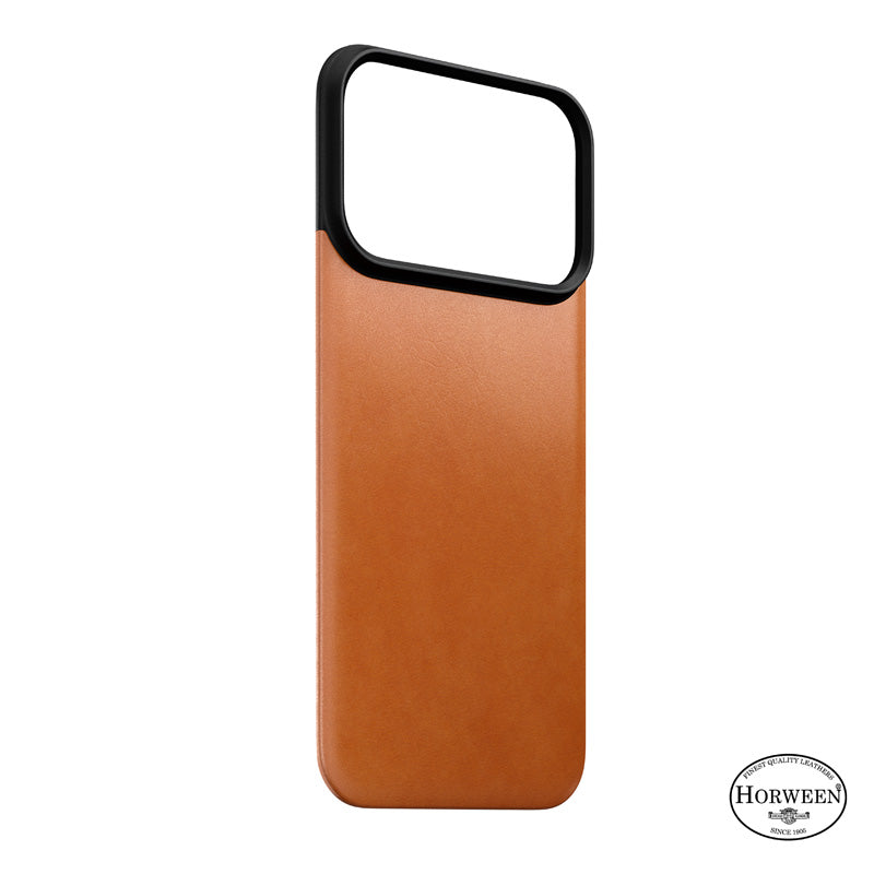 Magnetic Leather Back case Horween iPhone 18 Pro Saddle