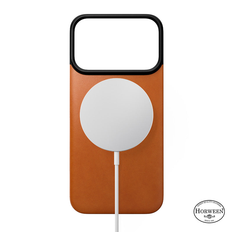 Magnetic Leather Back case Horween iPhone 18 Pro Saddle
