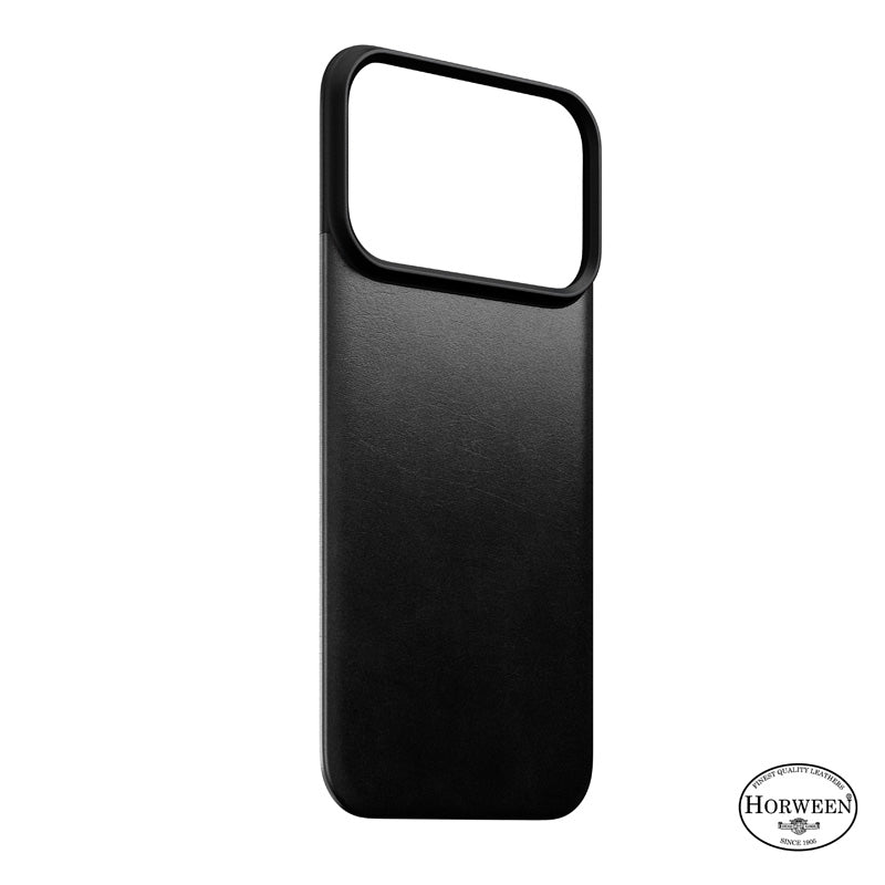 Magnetic Leather Back case Horween iPhone 18 Pro Black