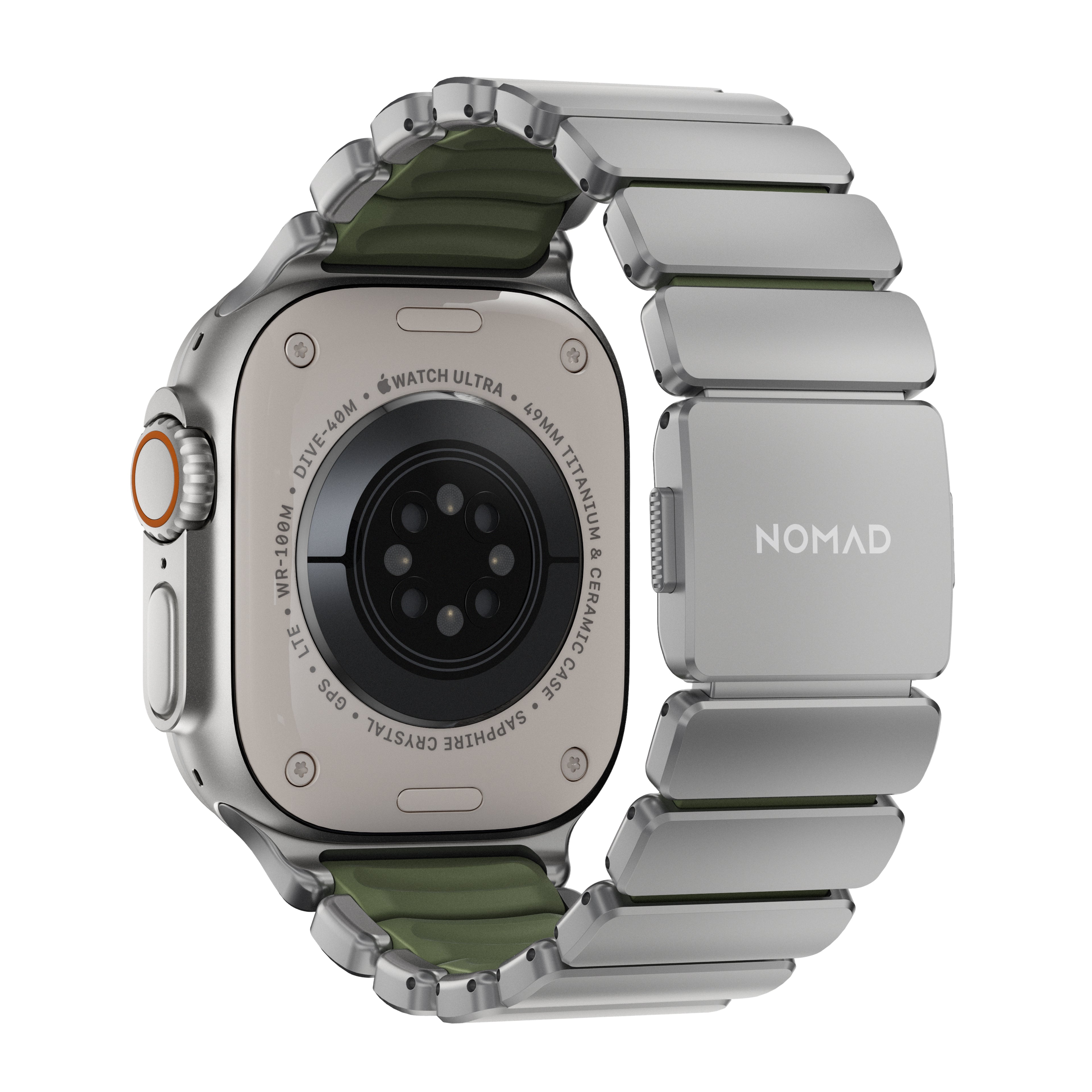 Stratos Band 49mn Natural Titanium/Forest Green FKM
