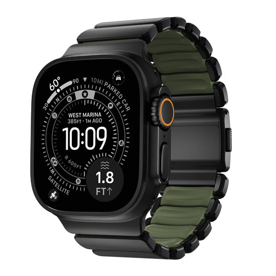 Stratos Band 49mn Black Titanium/Forest Green FKM